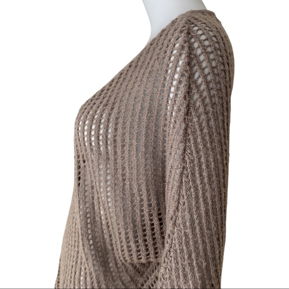 TROUVE Nordstrom Boyfriend Cardigan Sweater Open Weave Mauve Loose Fit Knit - Picture 10 of 15